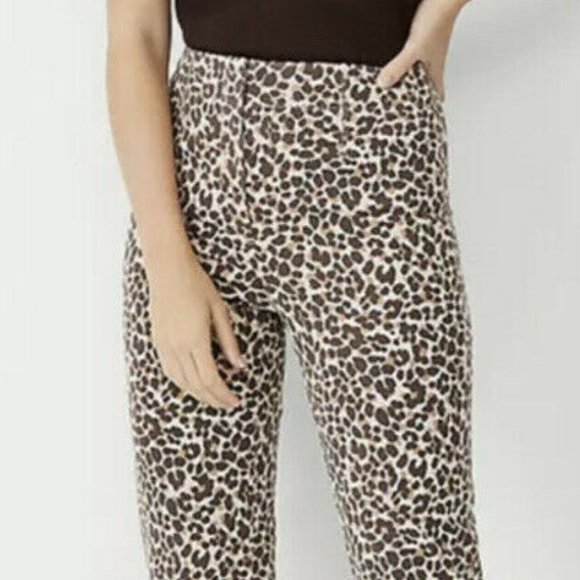 ANN TAYLOR The Petite Animal Print Slim Pant - Rich Camel - Picture 4 of 7